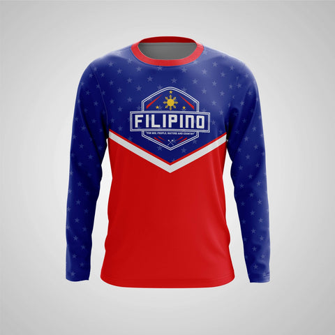 Long Sleeve Shirts Creative Mind Designs Filipino For God and Country