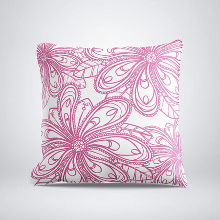 Pillows Kirotomo Arts Flower Doodle Pink
